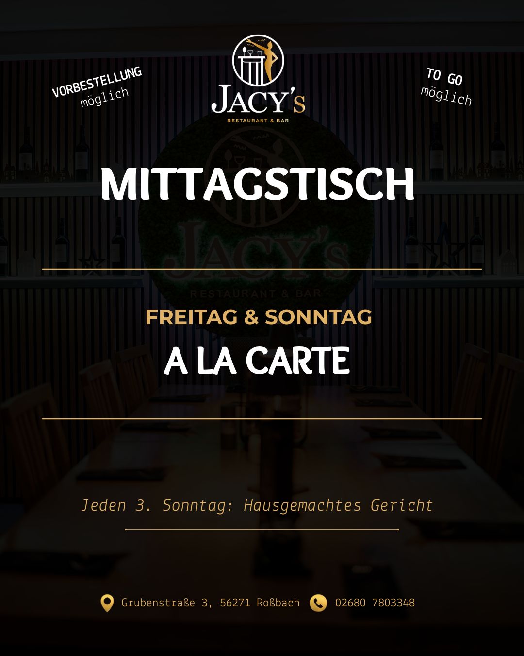 Mittagsmenü der Woche